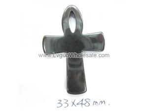 Hematite Cross Pendant  33x48mm